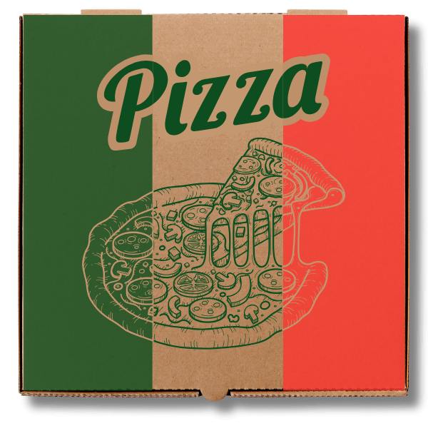 Brown 2 colour print Italian Pizza